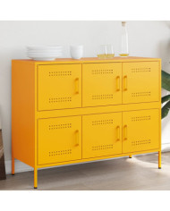 Buffet jaune moutarde 100,5x39x79 cm acier | Mobilier & Déco