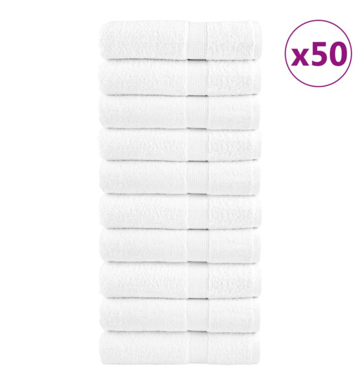 Essuie-mains de qualité supérieure SOLUND 50 pcs blanc 600 g/m² | Mobilier & Déco