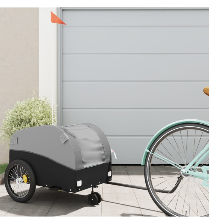 Remorque de vélo noir et gris 30 kg fer | Mobilier & Déco