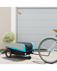 Remorque de vélo noir et bleu 30 kg fer | Mobilier & Déco