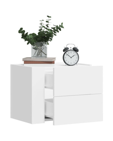 Table de chevet murale blanc 45x30x35 cm | Mobilier & Déco