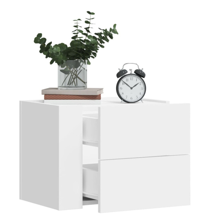 Table de chevet murale blanc 45x30x35 cm | Mobilier & Déco