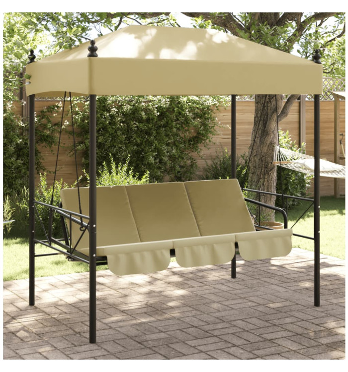 Balancelle de jardin avec auvent sable acier | Mobilier & Déco
