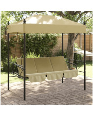 Balancelle de jardin avec auvent sable acier | Mobilier & Déco
