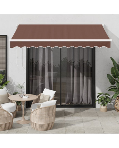 Auvent manuel rétractable marron 300x250 cm | Mobilier & Déco