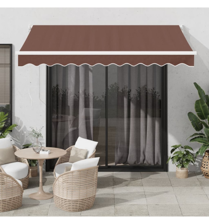 Auvent manuel rétractable marron 300x250 cm | Mobilier & Déco