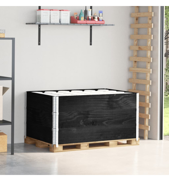 Colliers de palette 3 pcs noir 120x80 cm bois de pin solide | Mobilier & Déco
