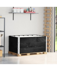Colliers de palette 3 pcs noir 120x80 cm bois de pin solide | Mobilier & Déco