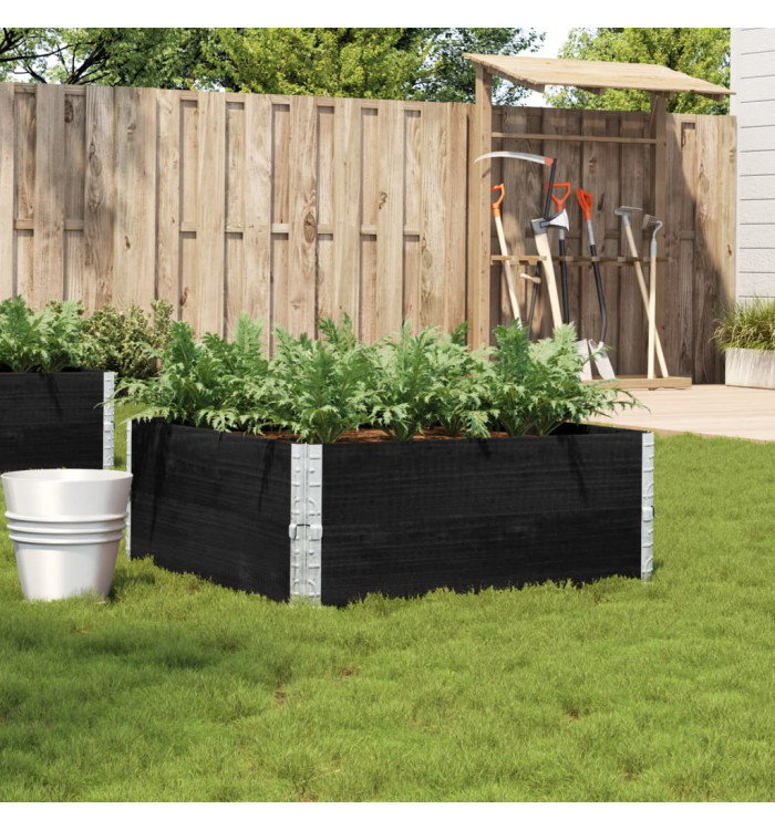 Jardinière noir 100x100 cm bois massif de pin | Mobilier & Déco