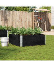 Jardinière noir 100x100 cm bois massif de pin | Mobilier & Déco