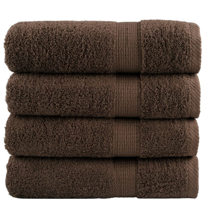 Serviettes de douche de qualité supérieure SOLUND 4 pcs marron | Mobilier & Déco