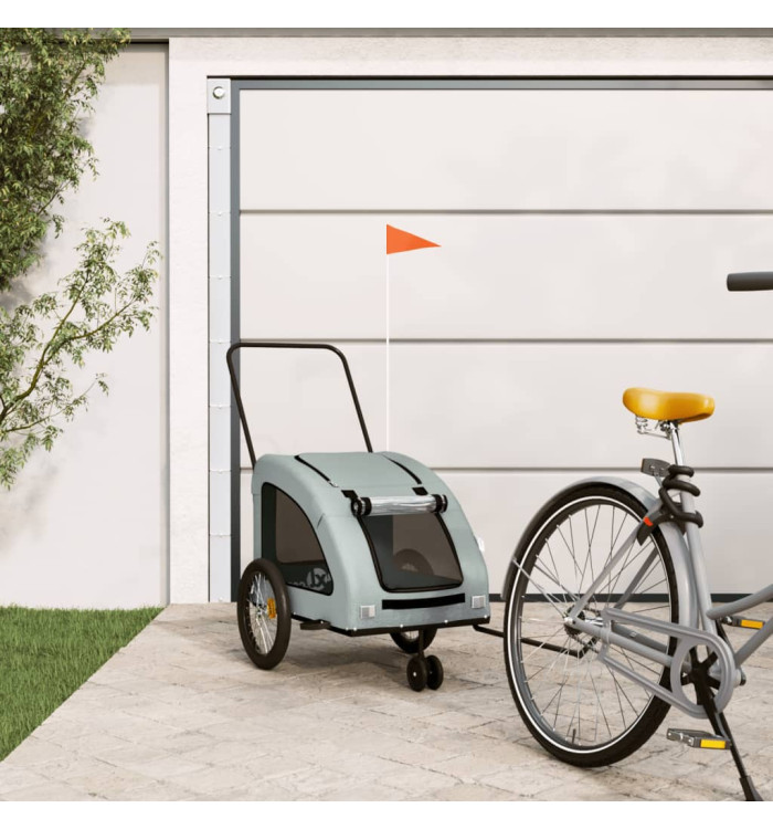 Remorque de vélo pour animaux de compagnie gris | Mobilier & Déco