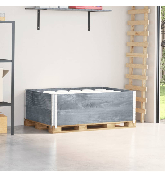 Colliers de palette 2 pcs gris 120x80 cm bois de pin solide | Mobilier & Déco