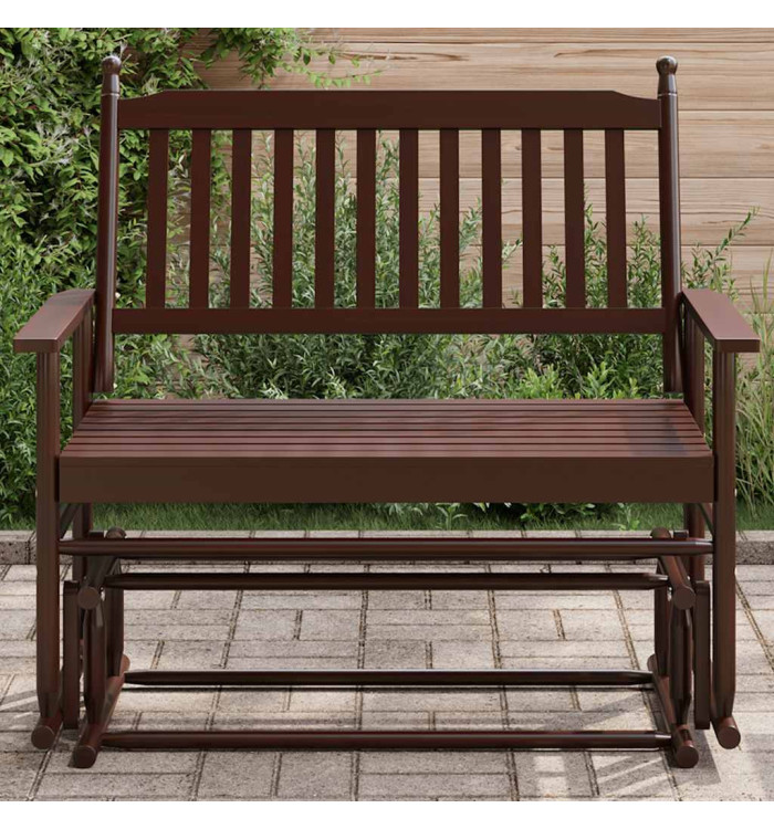 Banc balancelle marron 118x70x104,5 cm bois massif de peuplier | Mobilier & Déco
