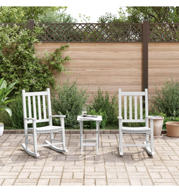 Chaises à bascule enfants lot de 2 blanc bois peuplier massif | Mobilier & Déco