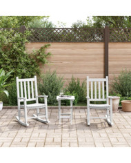 Chaises à bascule enfants lot de 2 blanc bois peuplier massif | Mobilier & Déco