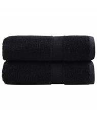 Serviettes d'invité de qualité supérieure SOLUND 2 pcs noir | Mobilier & Déco