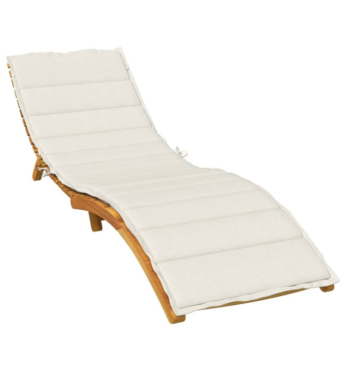 Coussin de chaise longue crème mélangé 200x70x4 cm tissu | Mobilier & Déco