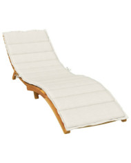 Coussin de chaise longue crème mélangé 200x70x4 cm tissu | Mobilier & Déco
