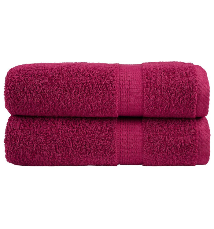 Essuie-mains de qualité supérieure SOLUND 2 pcs bordeaux | Mobilier & Déco