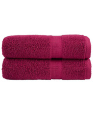 Essuie-mains de qualité supérieure SOLUND 2 pcs bordeaux | Mobilier & Déco