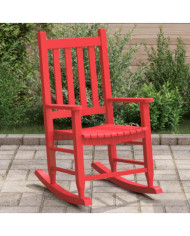 Chaise à bascule enfants rouge bois de peuplier massif | Mobilier & Déco
