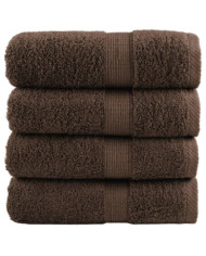 Serviettes de visage de qualité supérieure SOLUND 4 pcs marron | Mobilier & Déco