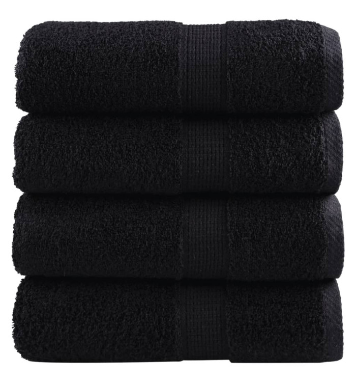 Serviettes de visage de qualité supérieure SOLUND 4 pcs noir | Mobilier & Déco