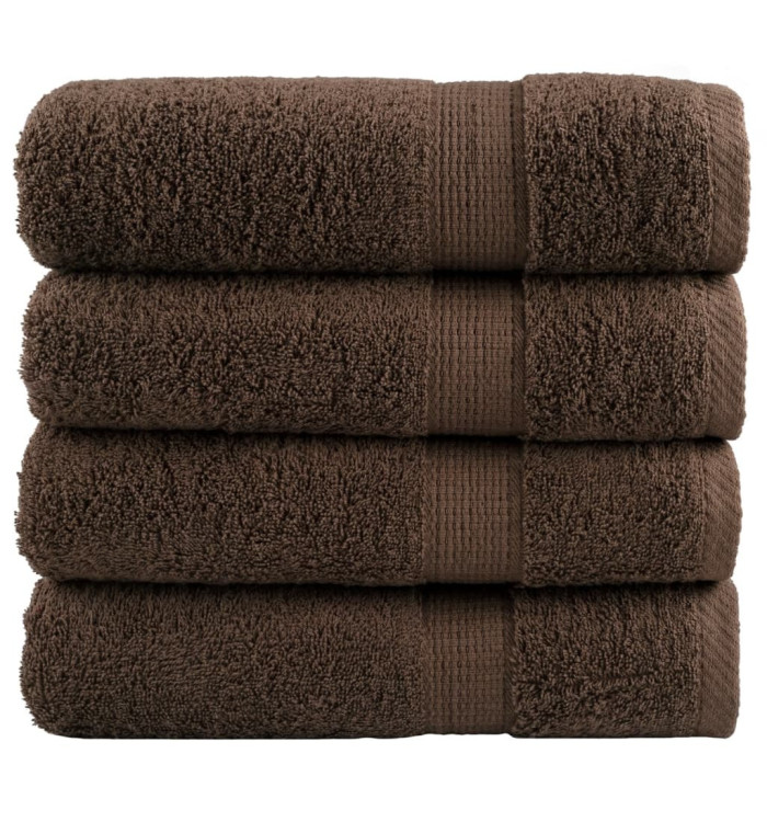 Serviettes de bain de qualité supérieure SOLUND 4 pcs marron | Mobilier & Déco