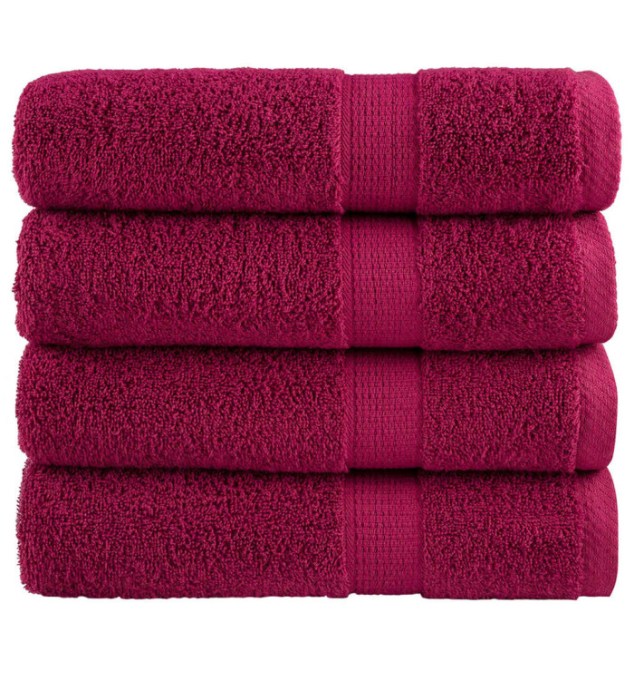 Serviettes de bain de qualité supérieure SOLUND 4 pcs bordeaux | Mobilier & Déco