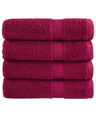 Serviettes de bain de qualité supérieure SOLUND 4 pcs bordeaux | Mobilier & Déco