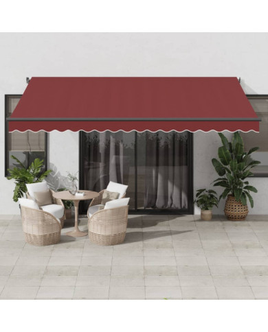 Auvent rétractable automatique bordeaux 450x350 cm | Mobilier & Déco