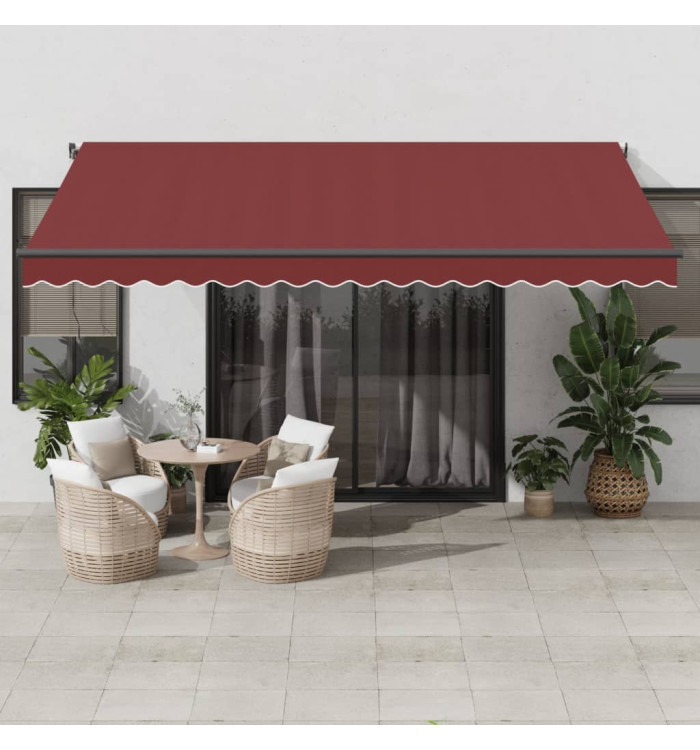Auvent rétractable automatique bordeaux 450x350 cm | Mobilier & Déco