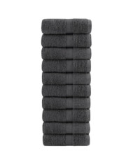 Serviettes de visage de qualité sup. SOLUND 10 pcs anthracite | Mobilier & Déco