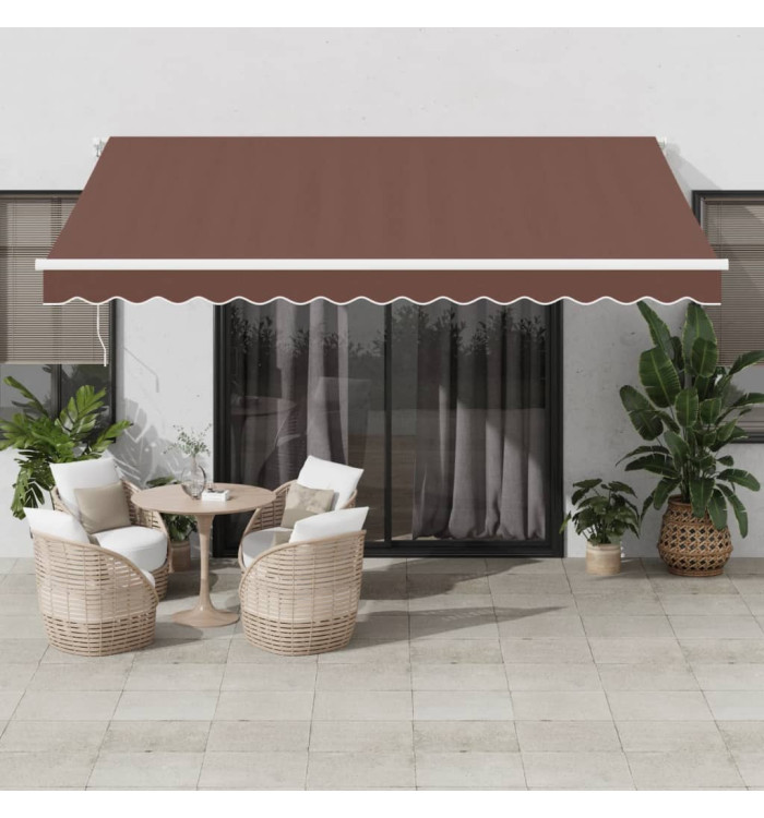 Auvent rétractable automatique avec LED marron 400x300 cm | Mobilier & Déco