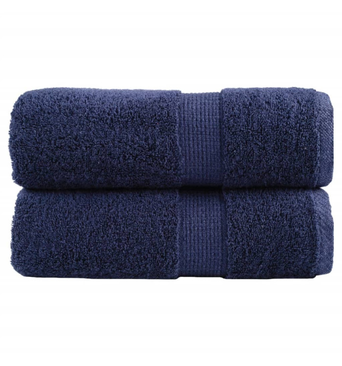 Serviettes d'invité de qualité sup. SOLUND 2 pcs bleu marine | Mobilier & Déco