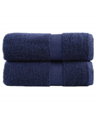 Serviettes d'invité de qualité sup. SOLUND 2 pcs bleu marine | Mobilier & Déco