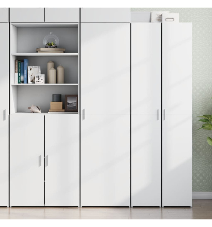 Buffet haut blanc 50x42,5x185 cm bois d'ingénierie | Mobilier & Déco