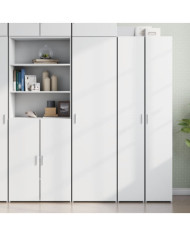 Buffet haut blanc 50x42,5x185 cm bois d'ingénierie | Mobilier & Déco
