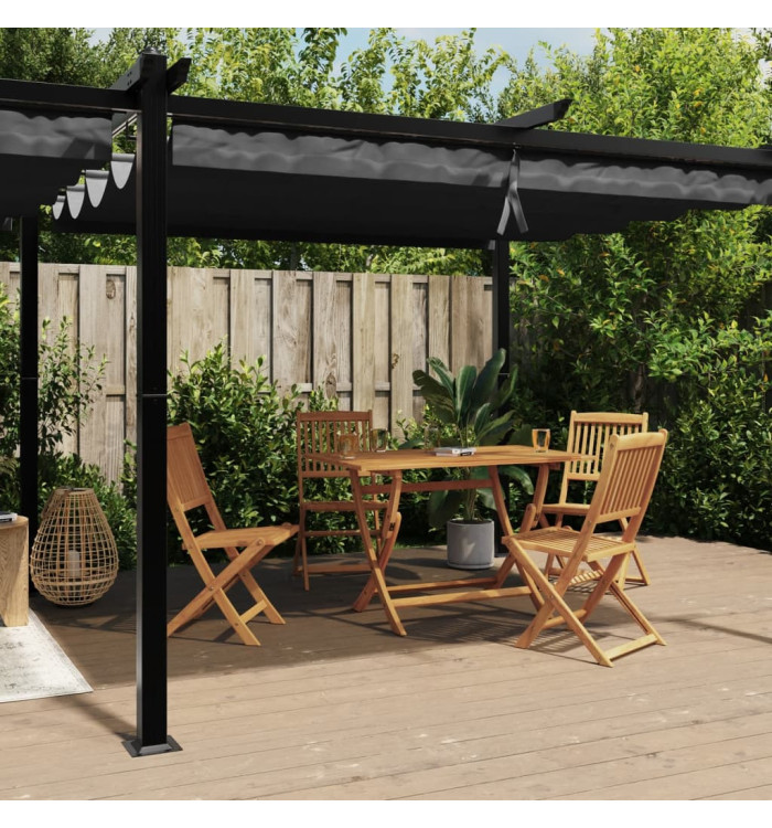 Tonnelle avec toit rétractable anthracite 3x6 m aluminium | Mobilier & Déco