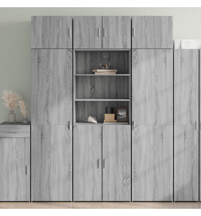 Buffet haut sonoma gris 70x42,5x185 cm bois d'ingénierie | Mobilier & Déco