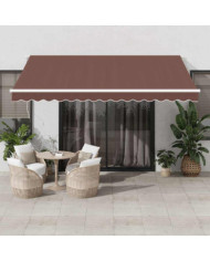 Auvent rétractable automatique marron 400x300 cm | Mobilier & Déco