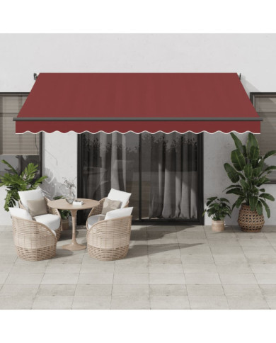 Auvent manuel rétractable bordeaux 400x300 cm | Mobilier & Déco