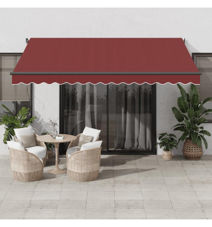 Auvent manuel rétractable bordeaux 400x300 cm | Mobilier & Déco