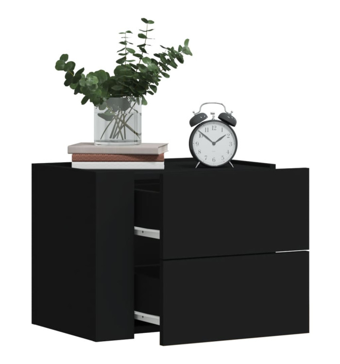 Table de chevet murale noir 45x30x35 cm | Mobilier & Déco