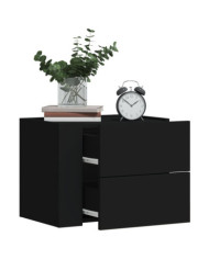 Table de chevet murale noir 45x30x35 cm | Mobilier & Déco