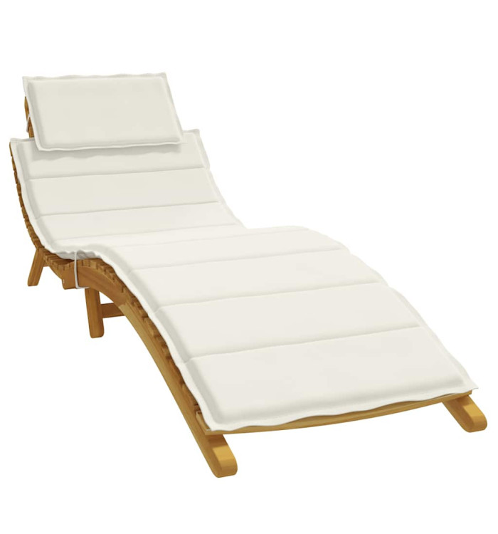 Coussin de chaise longue crème mélangé 186x58x4 cm tissu | Mobilier & Déco