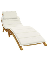Coussin de chaise longue crème mélangé 186x58x4 cm tissu | Mobilier & Déco