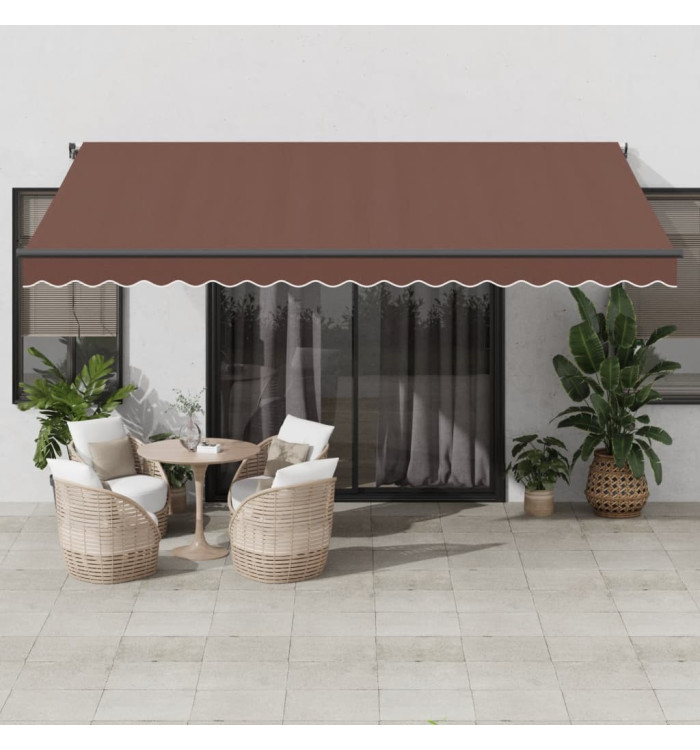 Auvent rétractable automatique avec LED marron 450x300 cm | Mobilier & Déco