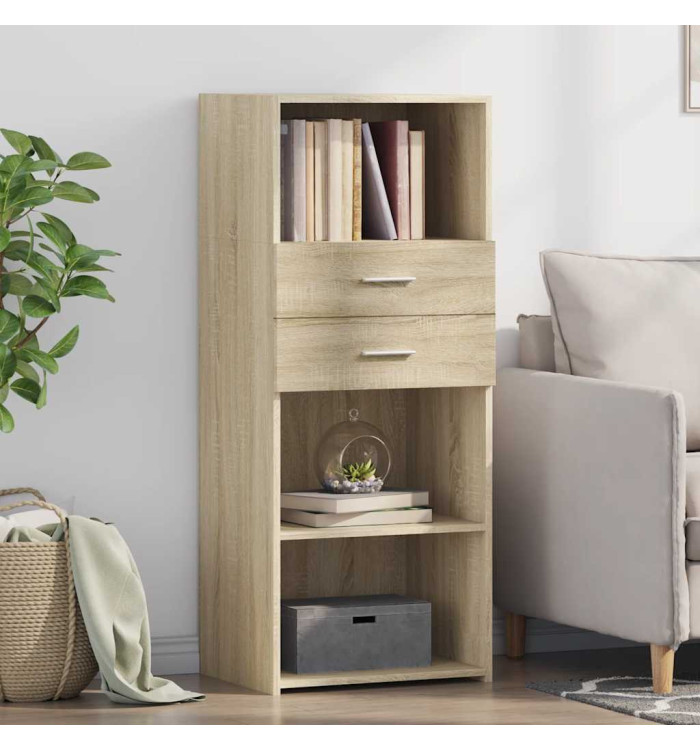 Buffet haut chêne sonoma 50x42,5x124 cm bois d'ingénierie | Mobilier & Déco